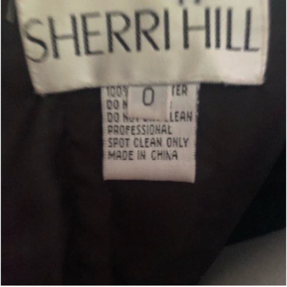 Sherri Hill Pink and Black Strapless Gown - Picture 4 of 5